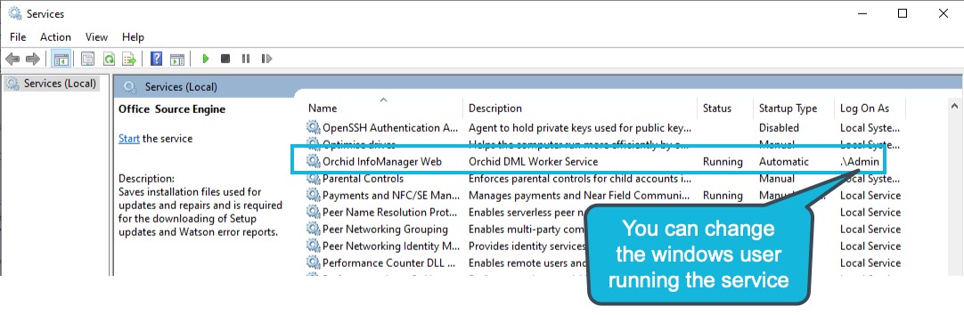 Orchid DML Info Manager Service
